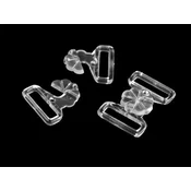 17 mm široki plastični gumbi za zapenjanje kopalk - prozorni (20 parov)