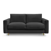 Črna sedežna garnitura za spanje/raztegljiva 220 cm Cocoone – Bobochic Paris