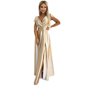 Womens satin long dress with neckline Numoco