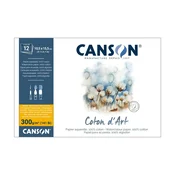 Akvarelni blok CANSON Coton dArt CP 300 g/m2 10,5 x 15,5 cm - 12 listov