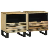 Vidaxl Nočne omarice, set 2, 40 x 33 x 46 cm, iz trdnega mango lesa