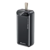 AWEI PA-12 prijenosna baterija s 2 USB i 1 Type-C priključkom, 30.000 mAh, LED zaslon, crna