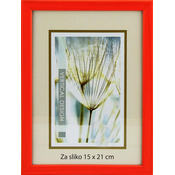 Karako Foto okvir 15x21 cm, iz lesa, namizni, stenski, 10 oranžna