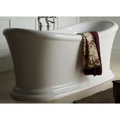 Casa Padrino luxury Art Nouveau acrylic bathtub white 177.5 x 88.5 x H. 74.5 cm - Curved freestanding retro antique bathtub - Baroque & Art Nouveau Bathroom Furniture
