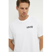 Pamucna majica Levis za muškarce, boja: bijela, s tiskom