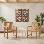 Rucna rezbarena stolica ruža 2 pcs Prirodna 58 x 60 x 90 cm
