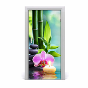 tulup.si Nalepka na vratih Orchid in bambusa 95x205 cm