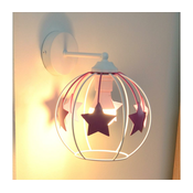 Djecja zidna lampa STARS 1xE27/15W/230V ružicasta/bijela