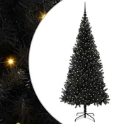 Božicno drvce s 300 LED svjetlima s stalakom Crna 210 cm PVC