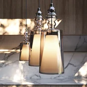Obesna svetilka Karman Alibaglass Medium, bronaste barve, O 18 cm - Dnevna soba/jedilnica - Dizajn - bronasta, črna - Steklo