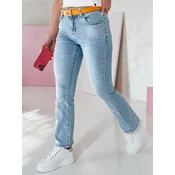 Spodnie damskie jeansowe straight leg z paskiem TENDJEN niebieskie Dstreet