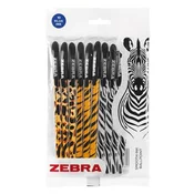 Kemični svinčnik, 0,27 mm, s pokrovčkom, različna konica, ZEBRA Animal Doodler`z, moder, 10 kosov