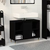 vidaXL Vanity enota Črni hrast Inženirski les Srednja
