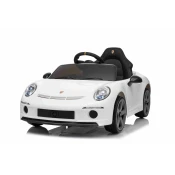 Beneo Elektrické autíčko RUF GT 12V, biele, Otváracie dvere, 2.4 GHz diaľkové ovládanie, LED svetlá vpredu aj vzadu, USB/Aux Vstup, Lítiová batéria, 2 X 35W motor, ORIGINÁL licencia