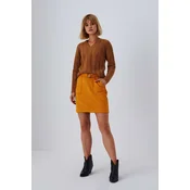 Trapezoidal skirt with pockets - gold
