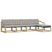 Set vanjskih sofa s jastukom 5 pcs Bijela i svjetlosiva