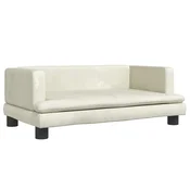 Vidaxl Otroški kavč krem 80x45x30 cm žamet