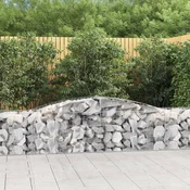 Lucne gabionske košare 2 kom 400x50x60/80 cm pocincano željezo