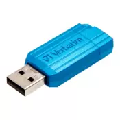 Verbatimov pomnilnik USB, USB 2.0, 64 GB, PinStripe, Store N Go, moder, 49961, USB A, z izvlečnim priključkom