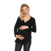 Tunika na preklop za nosečnice in dojenje - črna - S/M