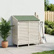 vidaXL Vrtno skladišče Bela 106 x 56 x 113,5 cm Trdna smreka