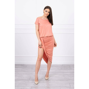 Asymmetrical apricot dress