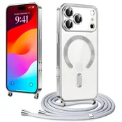 Overboard Ovitek za iPhone 17 Pro, Electro MagSafe, srebrn + vrvica za pritrditev