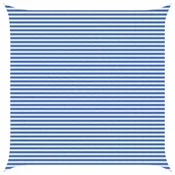 Vidaxl Senčna platna Modra in bela 5 x 5 m HDPE