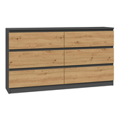 Topeshop M6 140 ANT/ART KPL komoda s ladicama