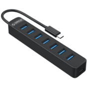 Orico TWC3-7A USB-C hub, 7 vhodov, USB 3.0, 0,15 m, črn (TWC3-7A-BK-EP)