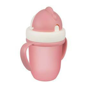 CANPOL Šolja za bebe sa silikonskom Flip-top slamcicom 210 ml roze