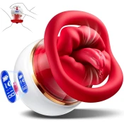 SuperLove 5in1 Sucking, Licking, Heating & Vibrating Mouth Pleaser Red