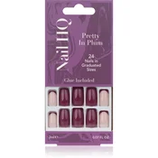 Nail HQ Square umetni nohti Pretty In Plum 24 kos