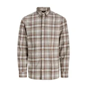 JACK & JONES Srajca JPRBluharvey rjava / temno siva / bela