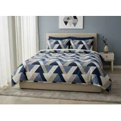 Tekstilshop Pamucna posteljina Blue Geometry, 160x200 cm, Plavo-siva