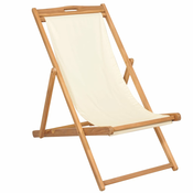 vidaXL Ležalnik iz tikovine 56x105x96 cm krem barve