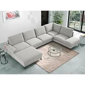 Kotna garnitura ComfiDream 113 (Verita 80) Siva, Funkcija spanjeFunkcija spanje, PredalPredal, 367x214x91cm