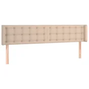 Vidaxl Vzglavje z ušesi kapučino 183x16x78/88 cm umetno usnje