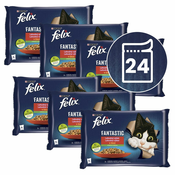Vrečke FELIX Fantastic, okusen izbor hran z zelenjavo v želatini 24x85 g