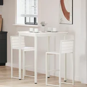 vidaXL Barska miza Bela 110 x 55 x 105 cm Masivno borovo les