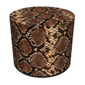 shumee Dekorativni tabure, Bertoni, potisk Boa - okrogel tabure za dnevno sobo, predsobo, valj 40 cm, eleganten, z zadrgo, pralno