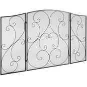 VEVOR Zaščitni zaslon za kamin 3-panelni železna mreža 122x767 cm črna