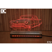 Black Cut 3D Lampa Crvena