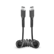 SBS USB-C – USB-C Kabel 17cm do 50cm TECABLETYPCCSK Spiralförmig, črna