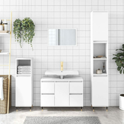 Greatstore Kopalniška omarica bela 80x33x60 cm inženirski les