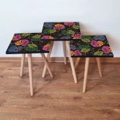 Hanah Home Set klub stočića 3Shp5, 3 komada, Šarena