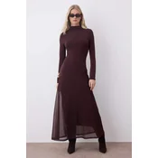 Trendyol Milla Ženska haljina Twoaw26El00140, Smeda (Braon)