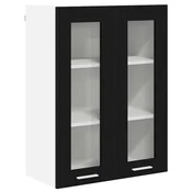 Vidaxl Viseča omarica Črna Orehovina 60 x 31 x 80 cm Konstruiran les