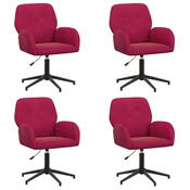 vidaXL vidaXL Vrteči pisarniški stoli 4 kos 54 x 55 x 90 cm Vinorodna rdeča, (5000302247)