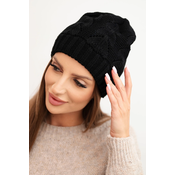 Kesi Womens winter hat with wool in a textured weave K432 black